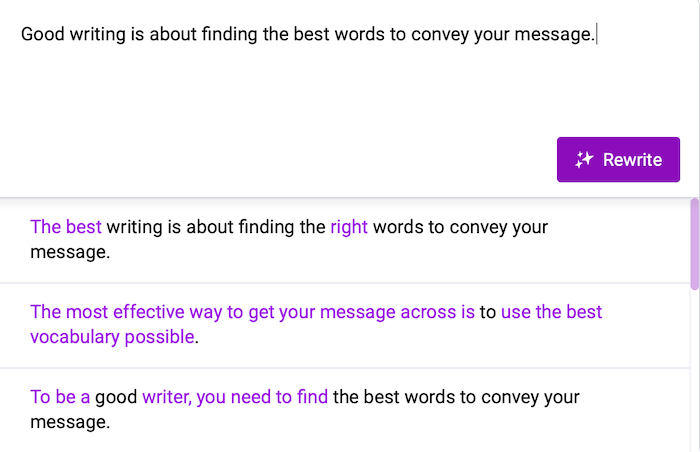 Wordtune AI tool from AI21 Labs rewrites sentences using NLG