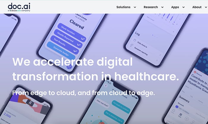 Doc.ai Homepage Healthcare Blockchain Company