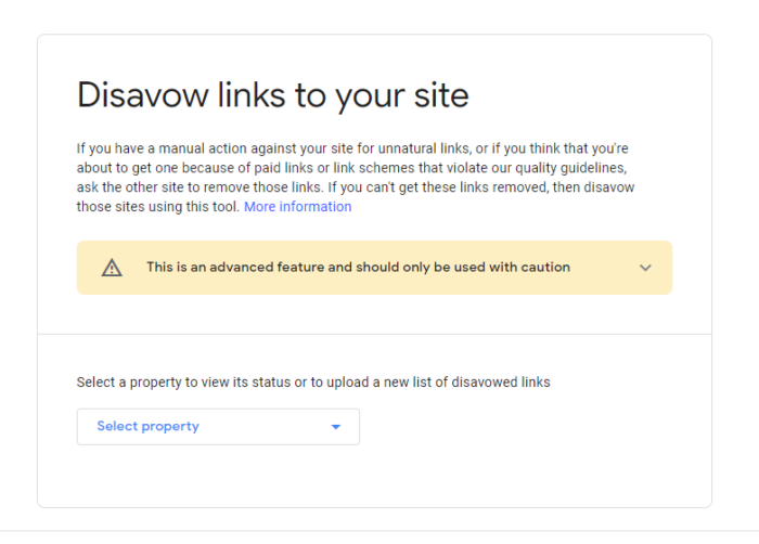 Google Disavow Tool