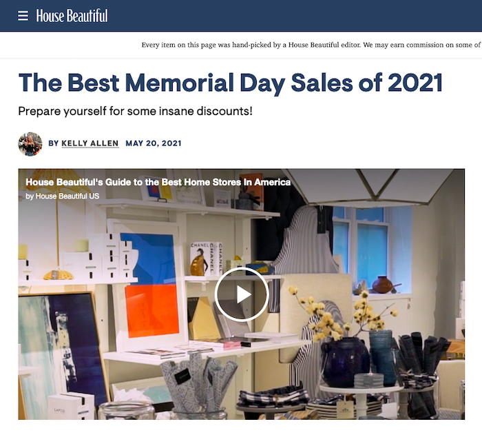 get your store featured in memorial day sales roundups