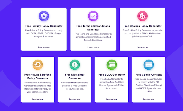 I migliori generatori di norme sulla privacy per il tuo sito Web - Politica sulla privacy gratuita