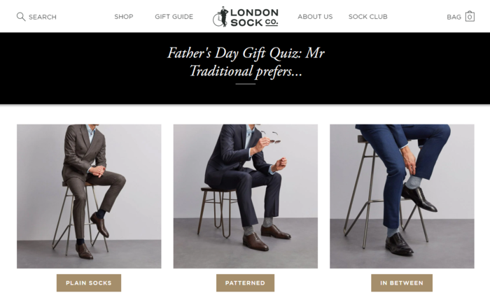 E-commerce Father's Day Sales Examples - London Sock Company