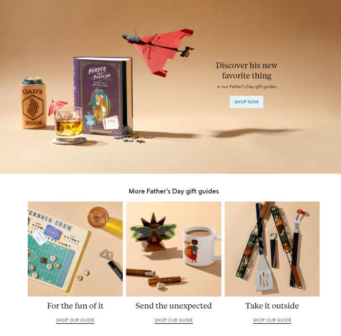 E-commerce Father's Day Sales Examples - Uncommon Goods