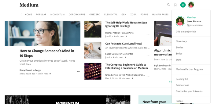 How To Create Ads On Medium Navigate To The Publications Options