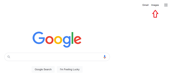 Where to find reverse image search on the Google homepage