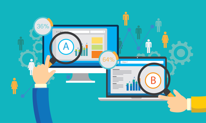 A graphic depicting A to B testing methods.