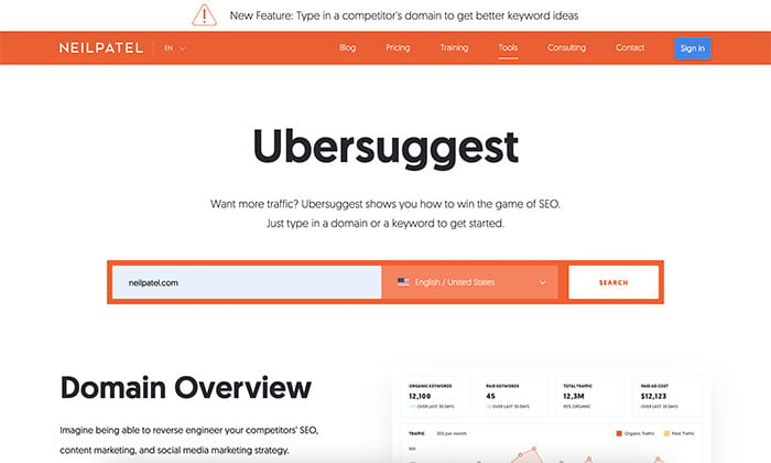 เครื่องมือสร้างลิงค์ที่ดีที่สุด - ใช้ ubersuggest สำหรับการสร้างลิงค์