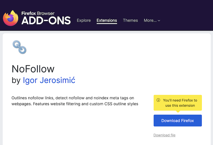 Not All Backlinks Are Created Equal - NoFollow for Firefox