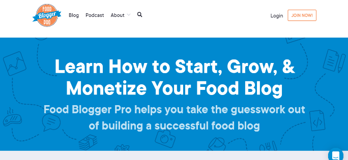 sitio de membresía profesional de blogger de alimentos
