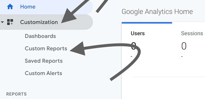 google analytics - custom reports