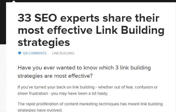 link building guide - pillar post example 