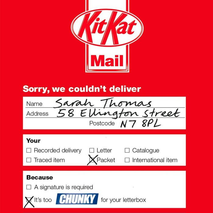 Outbound Marketing Through Direct Mail Kitkat Example 