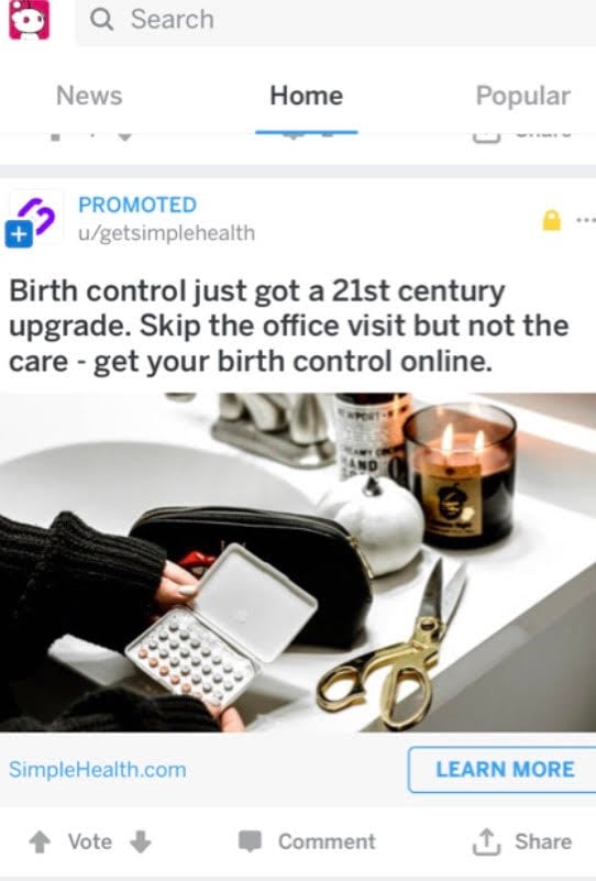 simple health reddit ads