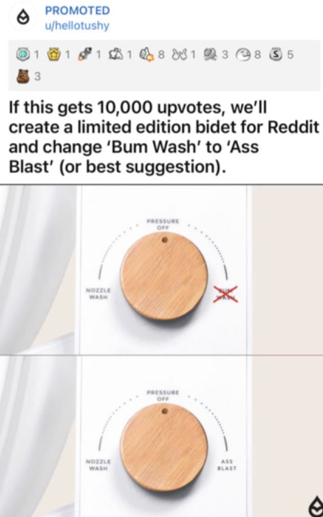 tushy reddit ads example