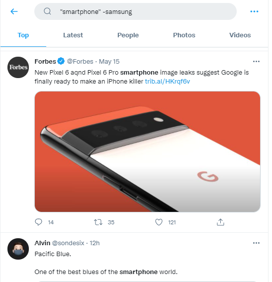  twitter advanced search‘- samsung example