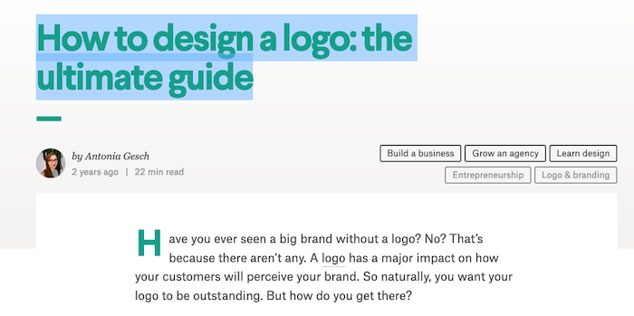 Examples of Great Content Guides - How to Design a Logo