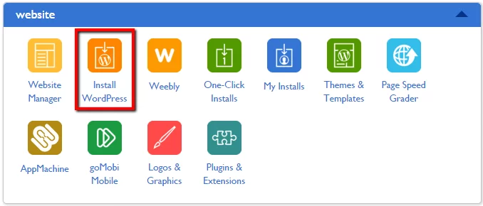 Bluehost control panel install WordPress button for How to Start a Blog