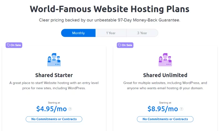 DreamHost pricing for Best Shared Hosting