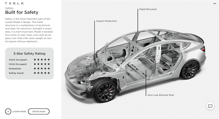 Examples Of Product Feature Highlights Tesla