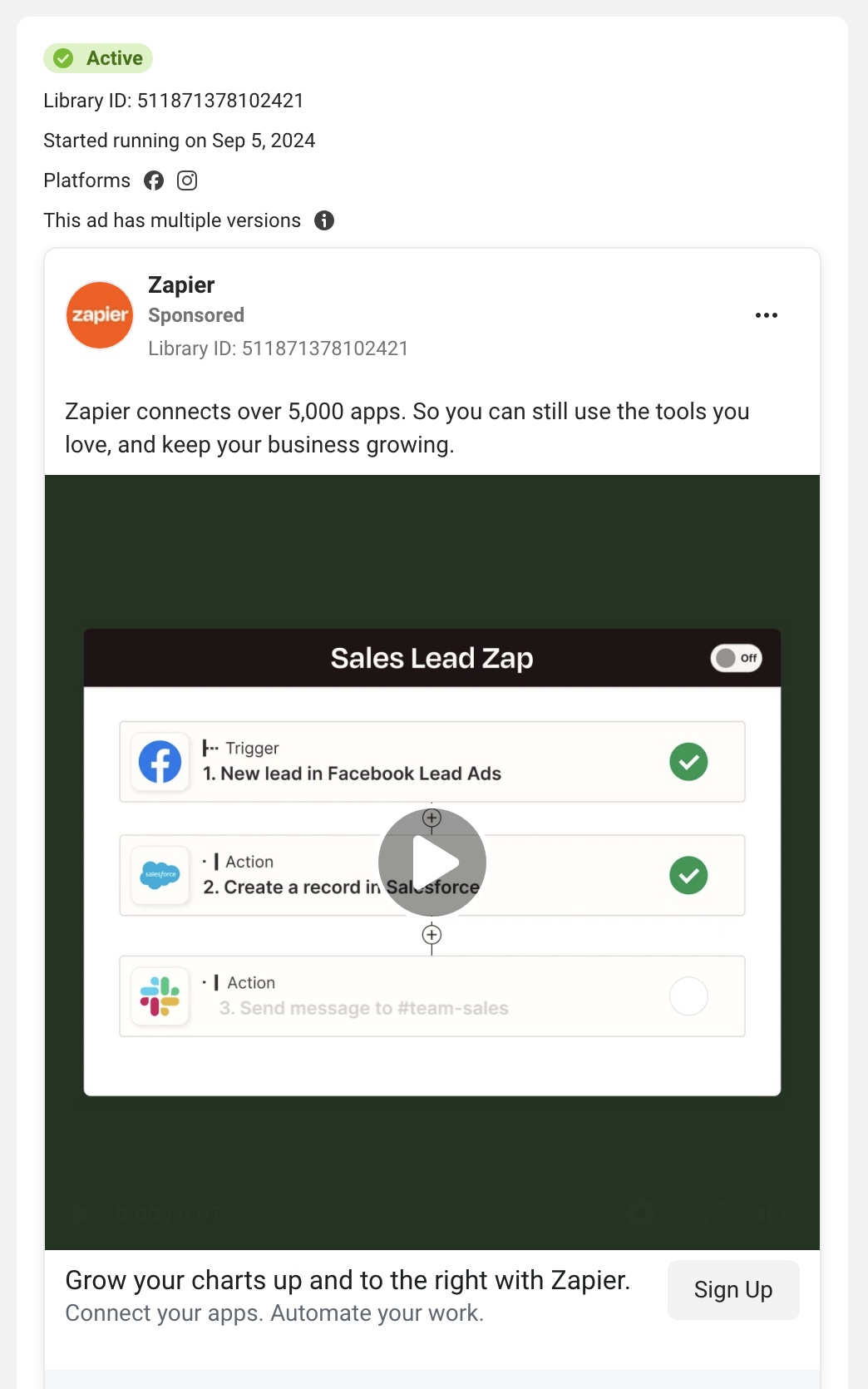 Zapier awareness ad.