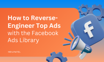 Illustration with Facebook logos and text that reads "How to Reverse-Engineer Top Ads with the Facebook Ads Library."