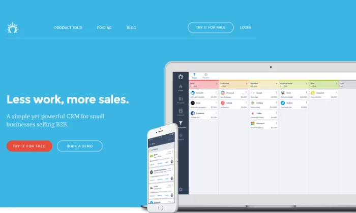 صفحه چلپ چلوپ Salesflare برای بهترین نرم افزار CRM