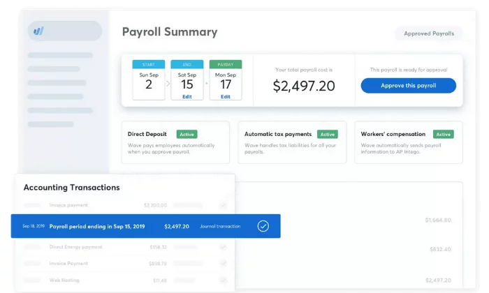 Wave dashboard for Best Payroll Services