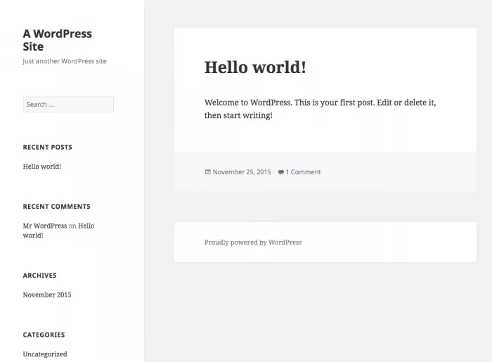 New blank WordPress site for How to Start a Blog