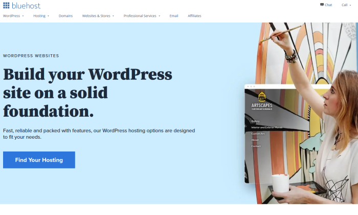 Bluehost WP pour le meilleur hébergement Web WordPress
