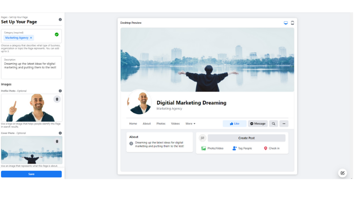facebook advertising - adding images to business page