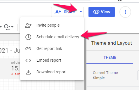  Tips for Using Google Data Studio Effectively - Schedule a report to send out