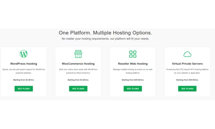 GreenGeeks options for best web hosting services