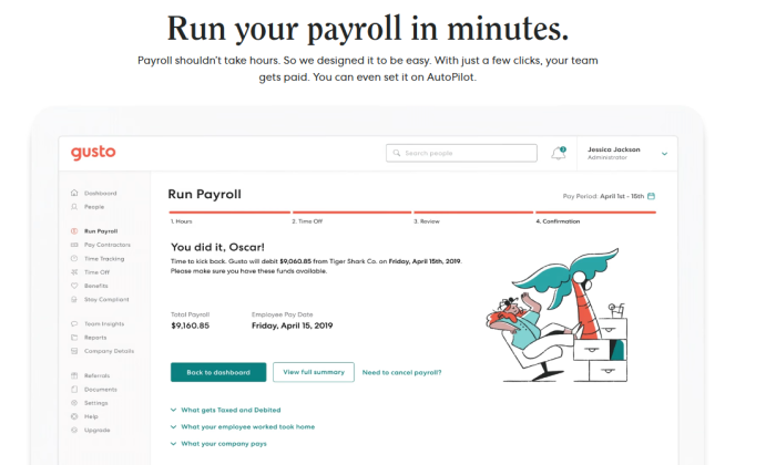 Gusto run payroll demo for Best Payroll Services