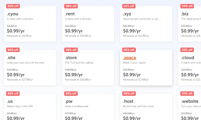 Namecheap alternative TLD de stabilire a prețurilor pentru cel mai bun registrator de domeniu