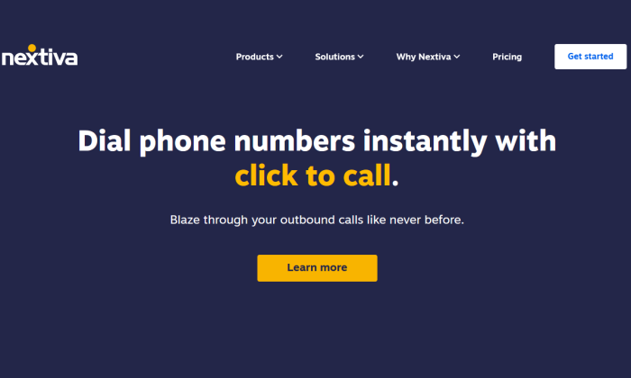 Nextiva landing page for Best Auto Dialer Software