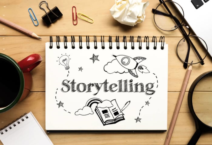 ilustração sobre o storytelling entendendo o tripé de sustentação