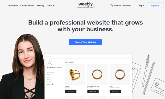 Weebly splash page for Best Website Builders