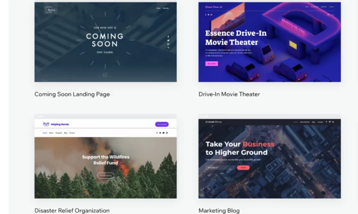 Wix templates for Best Website Builders