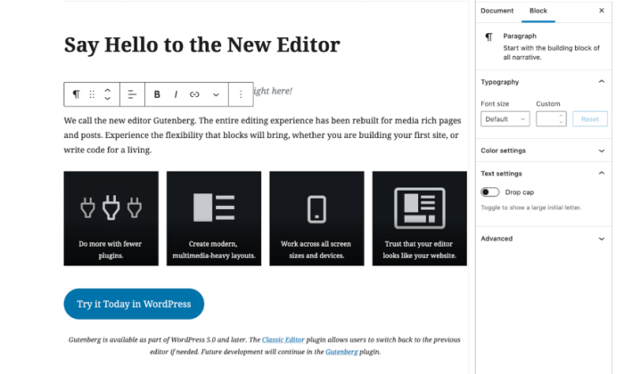 WordPress editor for Best Blogging Platforms