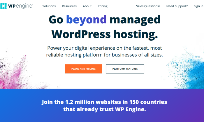 WP Engine splash leafage   for Best WordPress Web Hosting