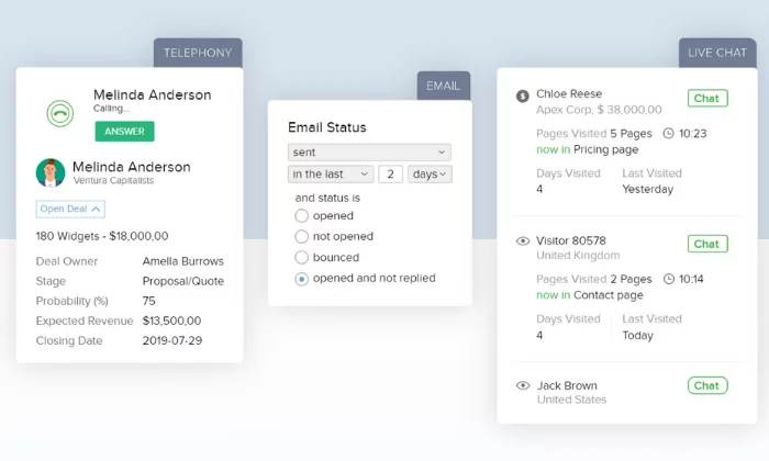 Zoho interface for Best CRM Software