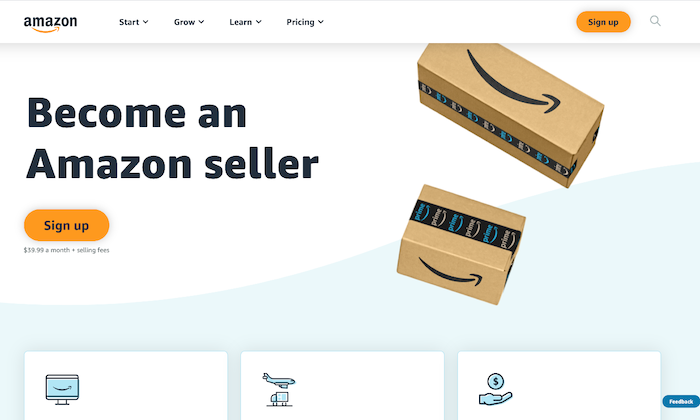 Amazon seller homepage for How to Start an Online Store