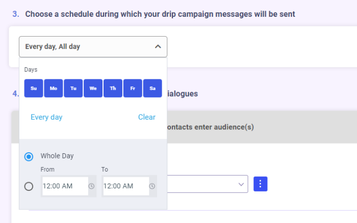 Schedule automated instagram drip campaign 