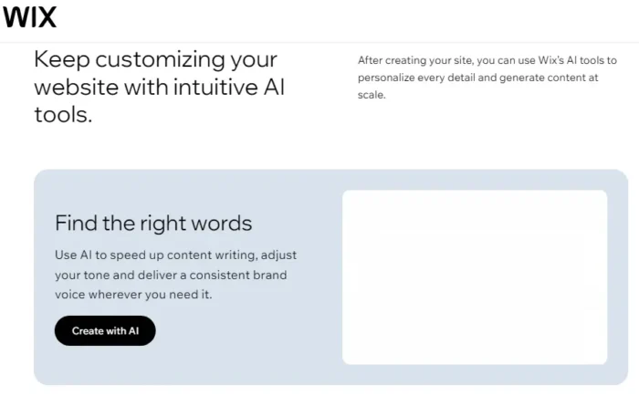 Wix's AI writer.
