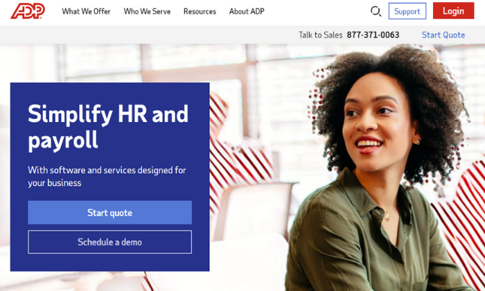 ADP main page for Best HR Outsourcing Services