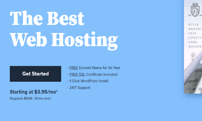 Bluehost main page for Best Cloud Web Hosting