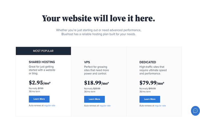 Bluehost category pricing for How to Get a Free Domain Name