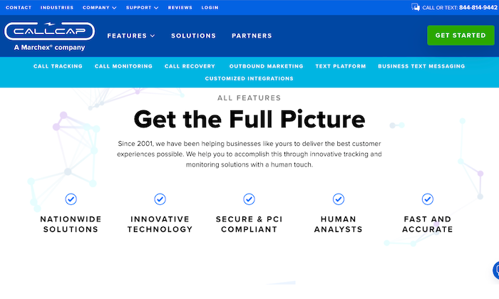 Callcap main page for Best Call Recording Software