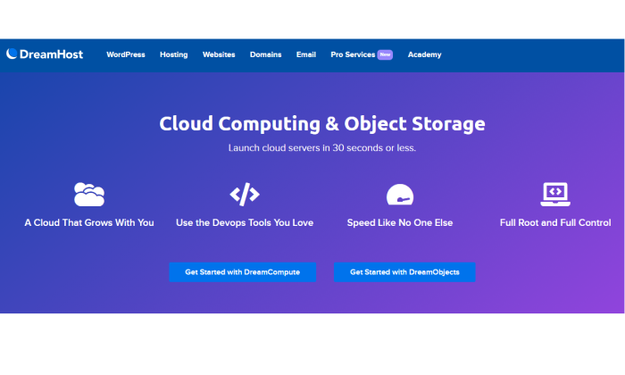 Dreamhost Cloud Page For Best Cloud Web Hosting