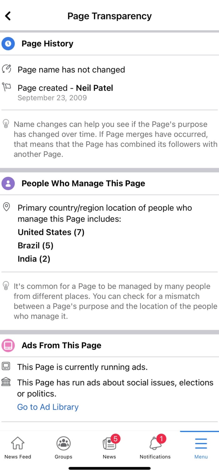 facebook hidden tool access ad library 